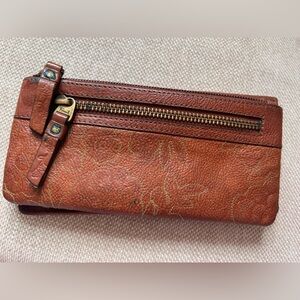 Fossil Vintage Revival Brown Leather Wallet Billfold